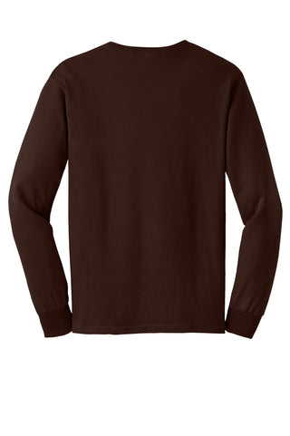 Gildan Ultra Cotton 100% US Cotton Long Sleeve T-Shirt (Dark Chocolate)