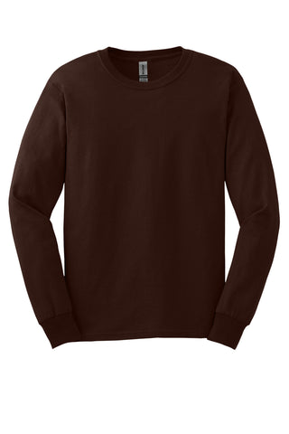 Gildan Ultra Cotton 100% US Cotton Long Sleeve T-Shirt (Dark Chocolate)