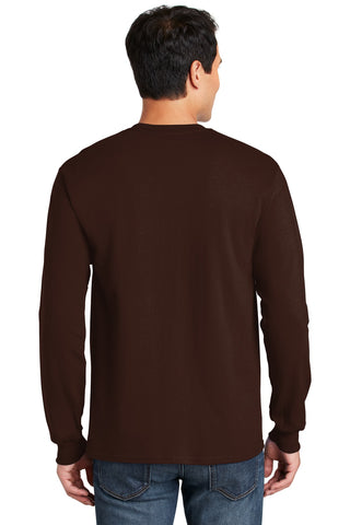 Gildan Ultra Cotton 100% US Cotton Long Sleeve T-Shirt (Dark Chocolate)