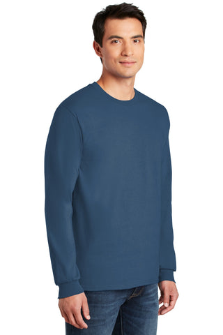 Gildan Ultra Cotton 100% US Cotton Long Sleeve T-Shirt (Indigo Blue)
