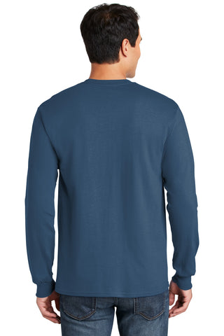 Gildan Ultra Cotton 100% US Cotton Long Sleeve T-Shirt (Indigo Blue)