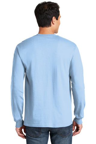 Gildan Ultra Cotton 100% US Cotton Long Sleeve T-Shirt (Light Blue)