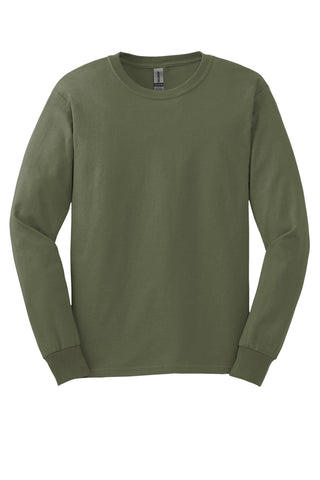 Gildan Ultra Cotton 100% US Cotton Long Sleeve T-Shirt (Military Green)