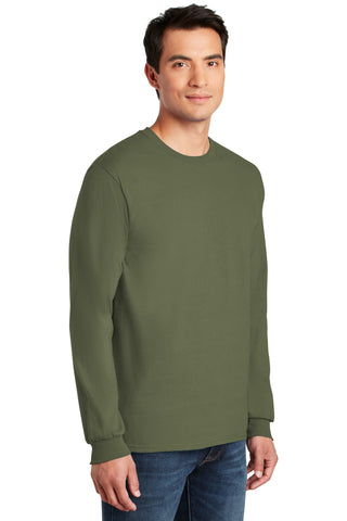 Gildan Ultra Cotton 100% US Cotton Long Sleeve T-Shirt (Military Green)