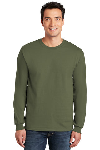 Gildan Ultra Cotton 100% US Cotton Long Sleeve T-Shirt (Military Green)