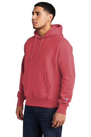 Champion Reverse Weave Garment-Dyed Hooded Sweatshirt (Crimson)