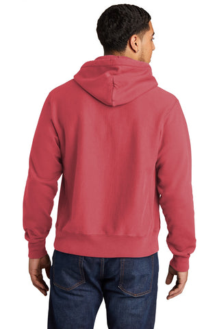 Champion Reverse Weave Garment-Dyed Hooded Sweatshirt (Crimson)
