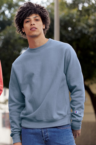 Champion Reverse Weave Garment-Dyed Crewneck Sweatshirt (Crimson)