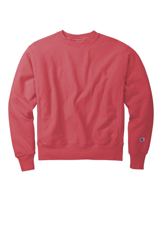 Champion Reverse Weave Garment-Dyed Crewneck Sweatshirt (Crimson)