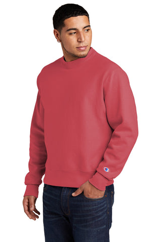 Champion Reverse Weave Garment-Dyed Crewneck Sweatshirt (Crimson)