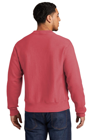 Champion Reverse Weave Garment-Dyed Crewneck Sweatshirt (Crimson)