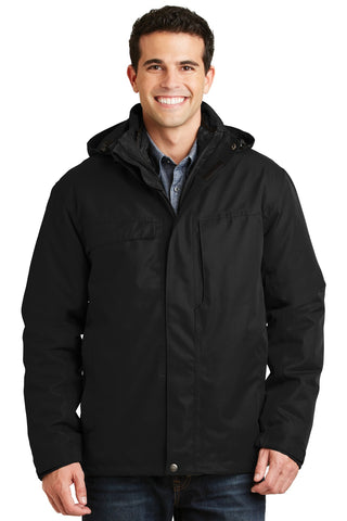 Port Authority Herringbone 3-in-1 Parka (Black)