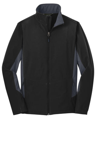 Port Authority Core Colorblock Soft Shell Jacket (Black/ Battleship Grey)