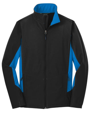 Port Authority Core Colorblock Soft Shell Jacket (Black/ Imperial Blue)