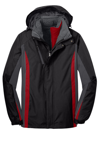 Port Authority Colorblock 3-in-1 Jacket (Black/ Magnet/ Signal Red)