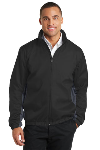 Port Authority Core Colorblock Wind Jacket (Black/ Battleship Grey)