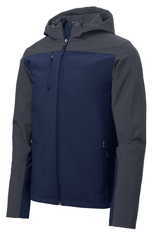 Port Authority Hooded Core Soft Shell Jacket (Dress Blue Navy/ Battleship Grey)