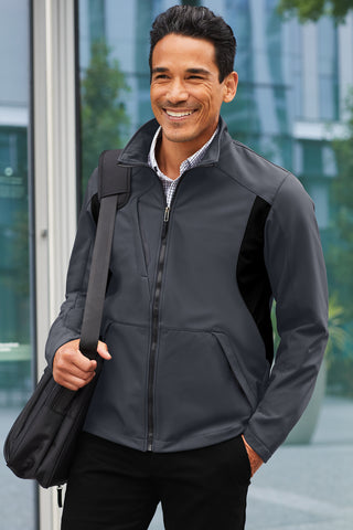 Port Authority Back-Block Soft Shell Jacket (Dress Blue Navy/ Battleship Grey)