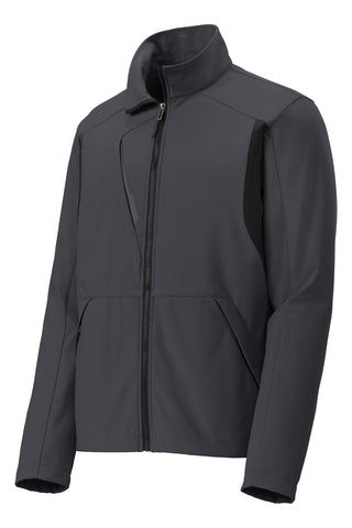 Port Authority Back-Block Soft Shell Jacket (Battleship Grey/ Black)