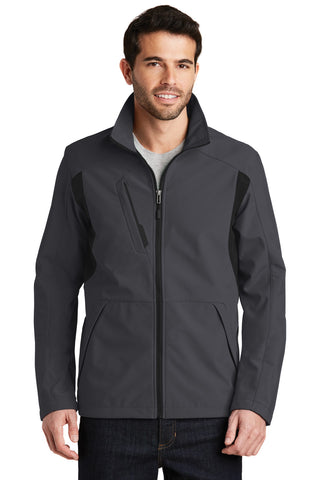 Port Authority Back-Block Soft Shell Jacket (Battleship Grey/ Black)