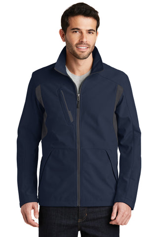 Port Authority Back-Block Soft Shell Jacket (Dress Blue Navy/ Battleship Grey)