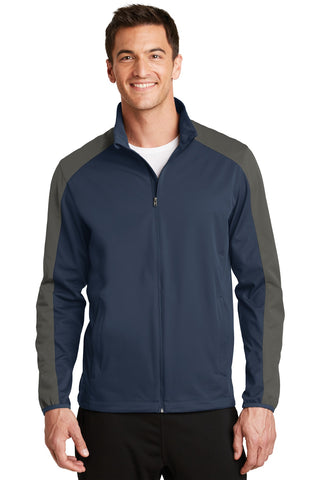 Port Authority Active Colorblock Soft Shell Jacket (Dress Blue Navy/ Grey Steel)