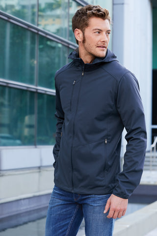 Port Authority Active Hooded Soft Shell Jacket (Grey Steel/ Deep Black)