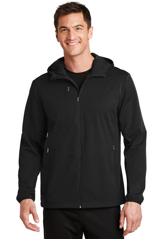 Port Authority Active Hooded Soft Shell Jacket (Deep Black)