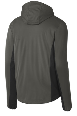 Port Authority Active Hooded Soft Shell Jacket (Grey Steel/ Deep Black)