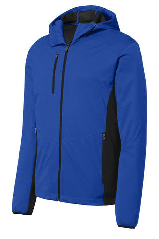 Port Authority Active Hooded Soft Shell Jacket (True Royal/ Deep Black)