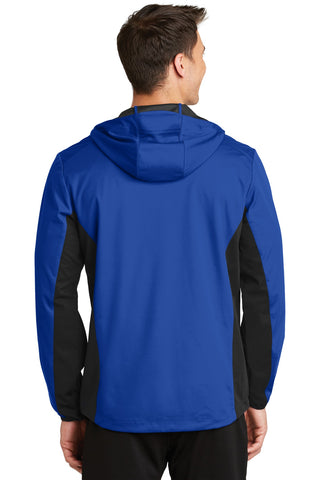 Port Authority Active Hooded Soft Shell Jacket (True Royal/ Deep Black)