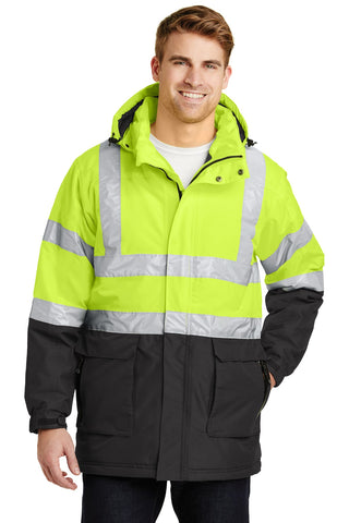 Port Authority ANSI 107 Class 3 Safety Heavyweight Parka (Safety Yellow/ Black/ Reflective)