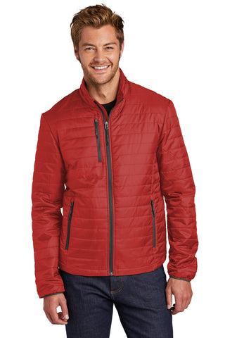 Port Authority Packable Puffy Jacket (Fire Red/ Graphite)