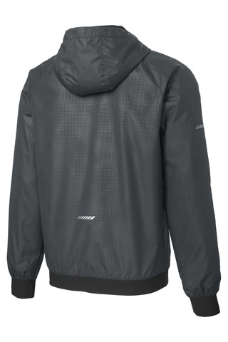 Sport-Tek Embossed Hooded Wind Jacket (Graphite/ Black)