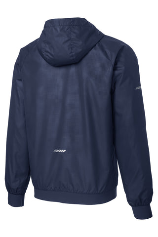 Sport-Tek Embossed Hooded Wind Jacket (True Navy/ True Navy)