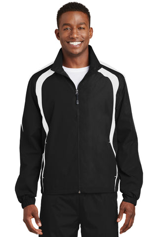 Sport-Tek Colorblock Raglan Jacket (Black/ White)