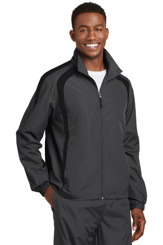 Sport-Tek Colorblock Raglan Jacket (Graphite/ Black)