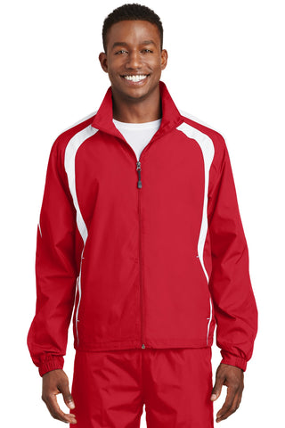 Sport-Tek Colorblock Raglan Jacket (True Red/ White)