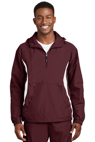 Sport-Tek Colorblock Raglan Anorak (Maroon/ White)