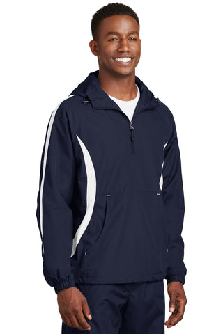 Sport-Tek Colorblock Raglan Anorak (True Navy/ White)