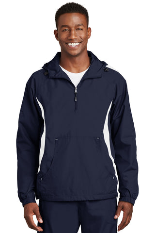 Sport-Tek Colorblock Raglan Anorak (True Navy/ White)