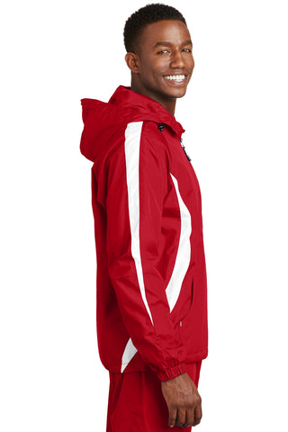 Sport-Tek Colorblock Raglan Anorak (True Red/ White)