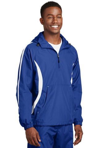 Sport-Tek Colorblock Raglan Anorak (True Royal/ White)