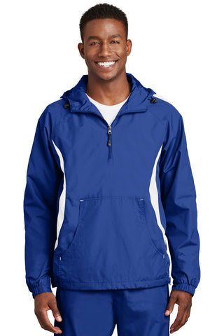 Sport-Tek Colorblock Raglan Anorak (True Royal/ White)