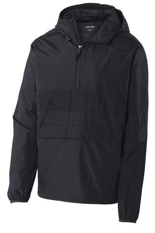 Sport-Tek Zipped Pocket Anorak (Black/ Black)