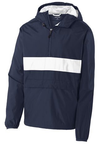 Sport-Tek Zipped Pocket Anorak (True Navy/ White)