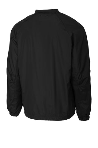 Sport-Tek V-Neck Raglan Wind Shirt (Black)