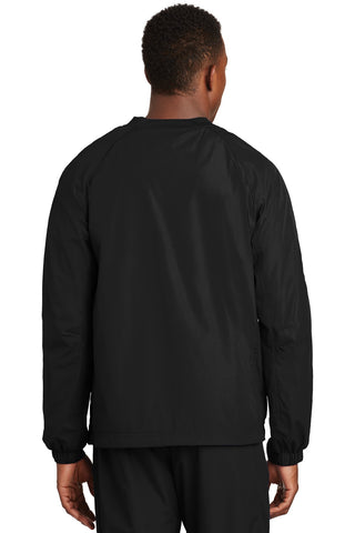 Sport-Tek V-Neck Raglan Wind Shirt (Black)