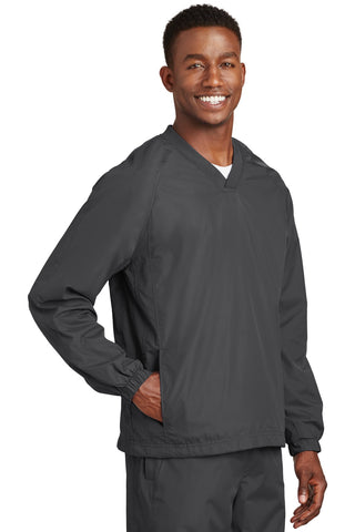 Sport-Tek V-Neck Raglan Wind Shirt (Graphite)