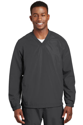 Sport-Tek V-Neck Raglan Wind Shirt (Graphite)